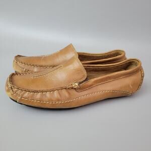 Clarks England Tan Leather Driving Loafers Shoes 87705 Men's Size 8.5